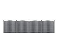 4 Pièces de Clôture Barrière Brise Vue Brise Vent Bois Composite WPC Demi-cercle Arrondi Gris 185 x 747 cm