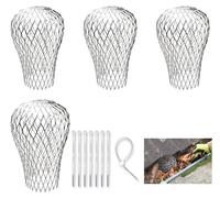 4 pièces de grille de protection pour gouttières et descentes pluviales - Réglables, robustes et durables