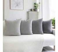 4 pièces de housses de coussin décoratifs, en tissu chenille doux, carrés, pour canapé, salon, chambre à coucher, style campagnard, idéal comme cadeau 40*40,45*45,30*50,50*50UnicolorePolyester
