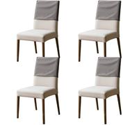 4 pièces de housses de dossier pour chaises de salle à manger en polyester élastique - Housse de protection imperméable Gris moyen