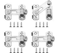 4 pièces de loquet ancien, serrure de sécurité, métal, étain, levier coulissant, argent, serrure de porte, poignée de sécurité