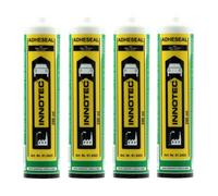 4 pièces de mastic adhésif et d'étanchéité Innotec Adheseal, noir, à base de polymère MS : adhère même sur des matériaux délicats, et peut être recouvert d'une nouvelle couche lorsqu'il est encore hum