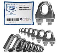 4 pièces de pince à câble en acier inoxydable 8 mm A4, pince à câble en U en acier inoxydable, compatible avec Ø 8 mm de fil | dans un ensemble avec une cosse assortie | en acier inoxydable V4A pour