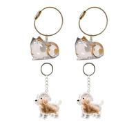 4 Pièces De Porte-Clés De Collection De Poils d'animaux, Boîte De Rangement Transparente pour Poils De Chien, Cadeau Commémoratif pour Les Amoureux des Animaux.