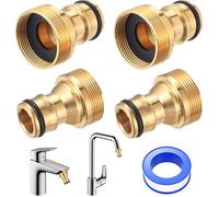 4 pièces de raccord universel pour robinet de cuisine, adaptateur de raccord rapide en laiton, ensemble d'adaptateurs de tuyau