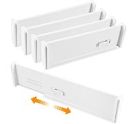 4 pièces de séparateurs de tiroirs ajustables, 26.5-46.5cm organisateur de tiroir pour la cuisine- Style Moderne rangement de bôite