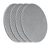 4 Pièces Dessous de Plat Silicone 17.5 cm, sous-Plat Rond en Silicone Gris | Sous Casserole Silicone, Sottopentola Rotondi Resistenti al Calore, Dessous Plat pour Casseroles et Assiettes