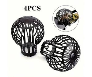 4 pièces Dispositif de protection contre le colmatage des canalisations - Filet de protection pour les gouttières et les évacuations extérieures, livré avec un couvercle filtrant pour intercepter les 