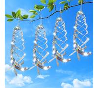 4 Pièces Effaroucheur Oiseaux Spirale Réfléchissants Double Face Spiral Effaroucheur Répulsif Oiseaux Reflechissant Rotatif pour Jardin, Balcon, Arbres Fruitiers