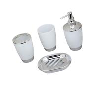 4 pièces en Plastique organisateurs de Salle de Bain Kits étanche Construction Porte-Brosse à Dents Tasse de Lavage Distributeur de Savon Salle de Bain évier organisateurs Ensemble