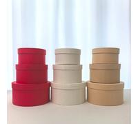 4 pièces Ensemble de boîtes cadeaux rondes de couleur unie, design minimaliste empilable, convient pour de multiples occasions, Fête des mères, saison de remise des diplômes, Fête des pères, Saint-Val