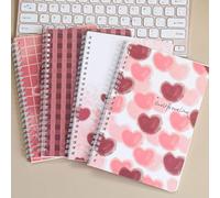 4 pièces Ensemble de cahiers à spirale A5, couverture de dessin animé mignonne, 60 pages lignées, motif aléatoire, essentiel pour la rentrée scolaire, décoration de jardin extérieur, ventilateur, déco