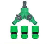4 pièces Ensemble de connecteurs de tuyau d'arrosage, matériau en plastique durable avec vanne d'arrêt, kit de connecteur rapide, convient pour le système d'irrigation de serre, l'arrosage de la pelou