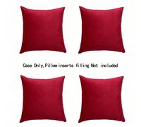 4 pièces Ensemble de housses de coussin simples et modernes en peluche douce de couleur unie, sans rembourrage. Convient pour la maison, la chambre, la tête de lit, le salon et le canapé. 45*45,30*50,