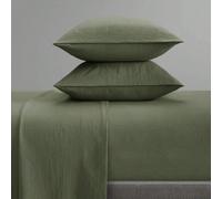 4 pièces Ensemble de literie, Entretien facile, Sensation de lin, Comprend 1 drap plat, 1 drap-housse, 2 taies d'oreiller, Disponible en Super King, King, Queen, Tailles Twin, Poche profonde de 35 cm,