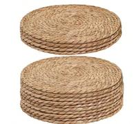 4 pièces Ensemble de pots de plantes succulentes miniatures, jardinière en paille tressée, diamètre de 26 cm, décorée avec une corde d'algues, convient pour la décoration de bureau, de dortoir et de b