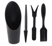 4 pièces/Ensemble Outils Succulents, y Compris planteur de semis, perforateur, Pelle à Seau, Sol, Outil de Jardin, Pot de Fleur(Black)
