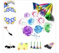 4 Pièces/Ensemble Pinceaux À Dessin Pour Enfants, Bricolage, Fleur, Graffiti, Éponge, Outil De Peinture, Joint, Brosse À Mousse Drôle, Jouets Créatifs
