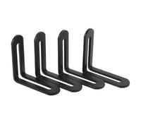 4 Pièces Équerre D’angle en L Noir Réglable en Acier Inoxydable | Fente de Montage Ajustable, Bords Arrondis, Surface Lisse, Usage Atelier et Pose sur Panneaux