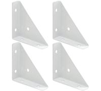 4 Pièces Équerre D'angle Triangulaire Renforcée en Fer | Blanc, Usage Salon ou Chambre, Résistance à Corrosion, Fixation Portable, Soutien Accru