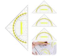 4 Pièces Equerre de Géométrie Hypoténuse 160 cm en Plexiglassans Facette Très Flexible Difficile à Casser (B)