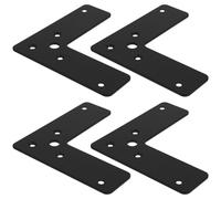 4 Pièces Équerre en L en Acier Inoxydable 100x100 Mm, 2mm, Noire | Lot, Largeur 32mm, Support Simple et Élégant, pour Assemblage de Panneaux