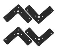 4 Pièces Équerre en L Robuste 100x100 Mm, Acier Inoxydable Noir | Plate, 2mm D'épaisseur, Support Solide, Simple et Élégant, pour Assemblage de Panneaux et Meubles