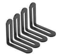 4 Pièces Équerre Réglable en Acier Inoxydable Noire | Design en L à Angle Droit, Fente Unique Ajustable, Bords Arrondis, Atelier, Bureaux