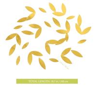4 Pièces Fanion Guirlande de Feuilles en Papier Doré | Décor Suspendu, Usage Portes et Séances Photo, Lot Décoratif Or, Facile à Installer