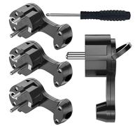 [4 Pièces] Fiche électrique Schuko, Fiche Extra-Plate à Contact de Pprotection Coudée avec Poignée Rabattable, 250V 16A pour Câbles Jusqu'à 3x1,5 mm² Fiche Plate Eurostecker, Noir