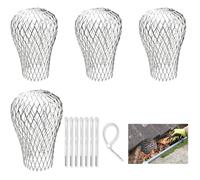 4 pièces Filtre Gouttiere, Crapaudine de Gouttière Galvanisée, Alliage D'aluminium, Convient Pour un Diamètre de 3 à 15 cm