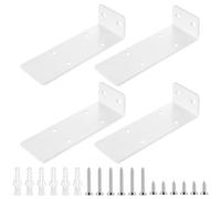 4 Pièces Fixation Invisible Support Etagere Murale, L Equerre Charge Lourde | 140Mm Équerre Étagère Flottants Pour Étagères Ouvertes De Bricolage, Blanc