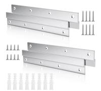 4 Pièces Fixation Miroir, 15 cm French Cleat - 22 kg Charge Maximale et Accroche Miroir Lourd, Crémaillère Française en Alliage d'Aluminium, Support Invisible pour Tableau, Cadre, Étagère - Z Crochet