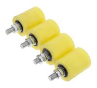 4 Pièces Galet Portail Coulissant, Rouleau Guide en Nylon | Roulette Poulie Compacte, Fixation Stable par Boulon, Guidage Anti-basculement, Acier Jaune, Réparation Garage ou Atelier
