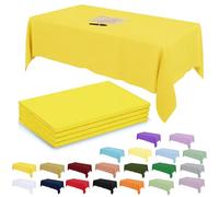 4 pièces Grand 137×274cm Jaune Nappes Jetable Rectangulaire | Imperméables Nappe Plastique Décoration de Table pour Anniversaires d’enfants,Pique-niques,Fêtes estivales,Fiesta