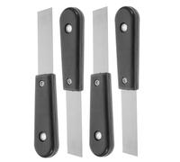 4 Pièces Grattoir Automobile pour Moteur, Lame Acier, 19x3 Cm | Plastique et Acier, Atteint Zones Étroites, Nettoie Joints de Couvercle, Retire Dépôts Carbone