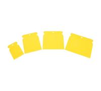 4 Pièces Grattoirs en Plastique, Couteau à Mastic Mural Jaune | Bords sans Bavure, Poignée Courbe Renforcée, pour Enduits et Rénovations DIY