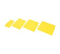 4 Pièces Grattoirs en Plastique pour Mastic, Largeurs | Bord Droit Précis, Lame Épaissie et Manche Courbé, Surface Lisse sans Bavure, Jaune