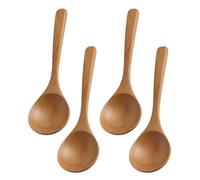 4 Pièces Grosse Cuillère Cuisine en Bois de Hêtre