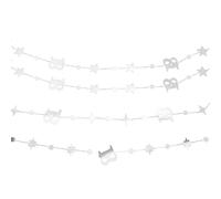4 Pièces Guirlande Bannière D’anniversaire 18 Argentée, | Papier Métallique Double Face, Ficelle Incluse, Facile à Suspendre, Effet Brillant pour Décor de Fête