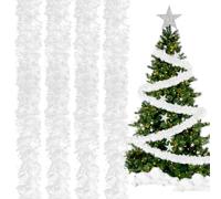 4 Pièces Guirlande de Décoration Noël (200cm) Guirlandes de Sapin Noel | Guirlande Métallique Brillante Ornements, Noël Garland, Grinalda Natal, Décoration Cheminée Fenêtre Mur Porte