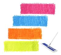 4 Pièces Housse Balai Serpillière Microfibre Recharge Balai Plat - 42cm Grande Taille Haute Absorption Lavable Réutilisable Serpillière Humide et Sèche Compatible Tous Balais Sol Cuisine Salle de Bain