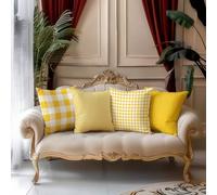 4 pièces Housse de coussin à rayures jaunes, super douce et confortable, best-seller, housse de coussin décorative pour le canapé, le salon, la chambre, sans insert de coussin 40*40,45*45,30*50,50*50G