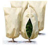 4 Pièces Housse Hivernage Plante Exterieur, 60cm×80cm Voile Hivernage | Housses De Protection Pour Plantes, Protection Plantes Exterieur Hiver Cordon Zip, 46m Bande Laminée, Housse D'hivernage