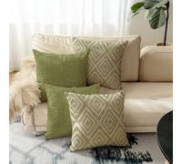 4 pièces Housses de coussin décoratifs, motif géométrique, 100% fibre de polyester hypoallergénique, matériau de lin vintage, fermeture éclair cachée, lavable en machine, design de ligne moderne minim