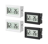 4 Pièces Hygromètre Et Thermometre Maison,Mini Thermomètre Hygromètre Intérieur Avec Écran Lcd,Convient Pour Une Utilisation En Intérieur Et Les Caves À Vin (Noir Et Blanc)