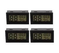 4 Pièces Hygromètre Miniature Rectangulaire, Thermomètre Intégré | Boîtier Plastique, Montage par Trou sur Panneau, Surveillance Stable, Usage Intérieur pour Armoire Sèche