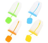 4 Pièces Infuseur à Thé en Silicone, Filtre Mug Réutilisable | Chambre Profonde à Large Ouverture, Poignée Extractible, Fermeture Simple, Trous Fins, Adapté aux Tasses et Sorties