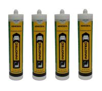 4 pièces Innotec Adheseal gris clair Mastic adhésif et d'étanchéité à base de polymère MS - adhère même sur les matériaux délicats - peut être recouvert de peinture humide sur humide