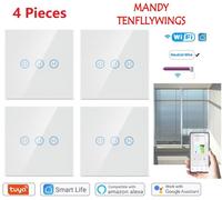 4 Pièces Interrupteur Volet Roulant Connecté WiFi,Pour Volets Roulants Rideau avec Alexa,Google Assistant,Smart Life,Tuya App